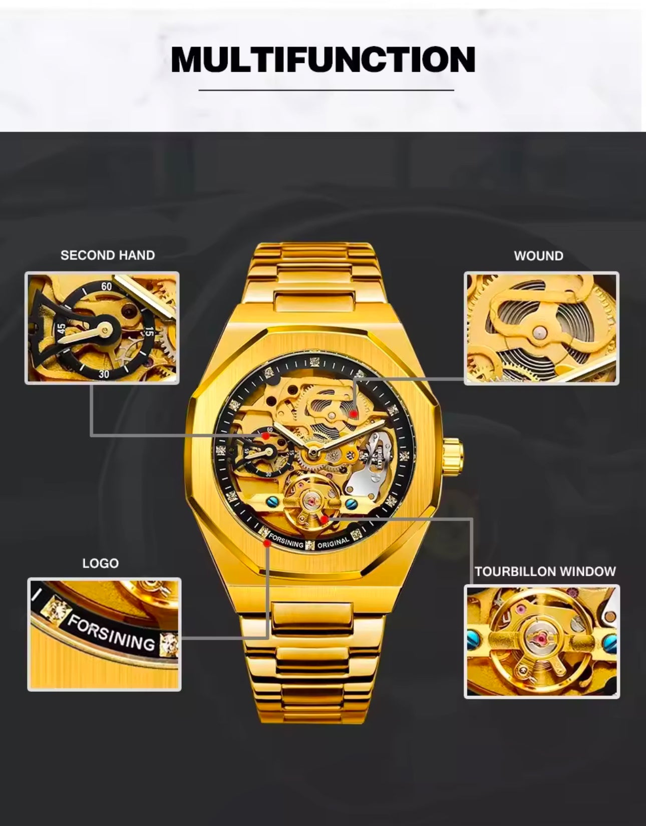 Skeleton luxury watch